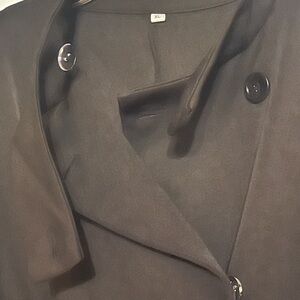 Women’s Black Pea Coat - Tailored Double-Breasted dress